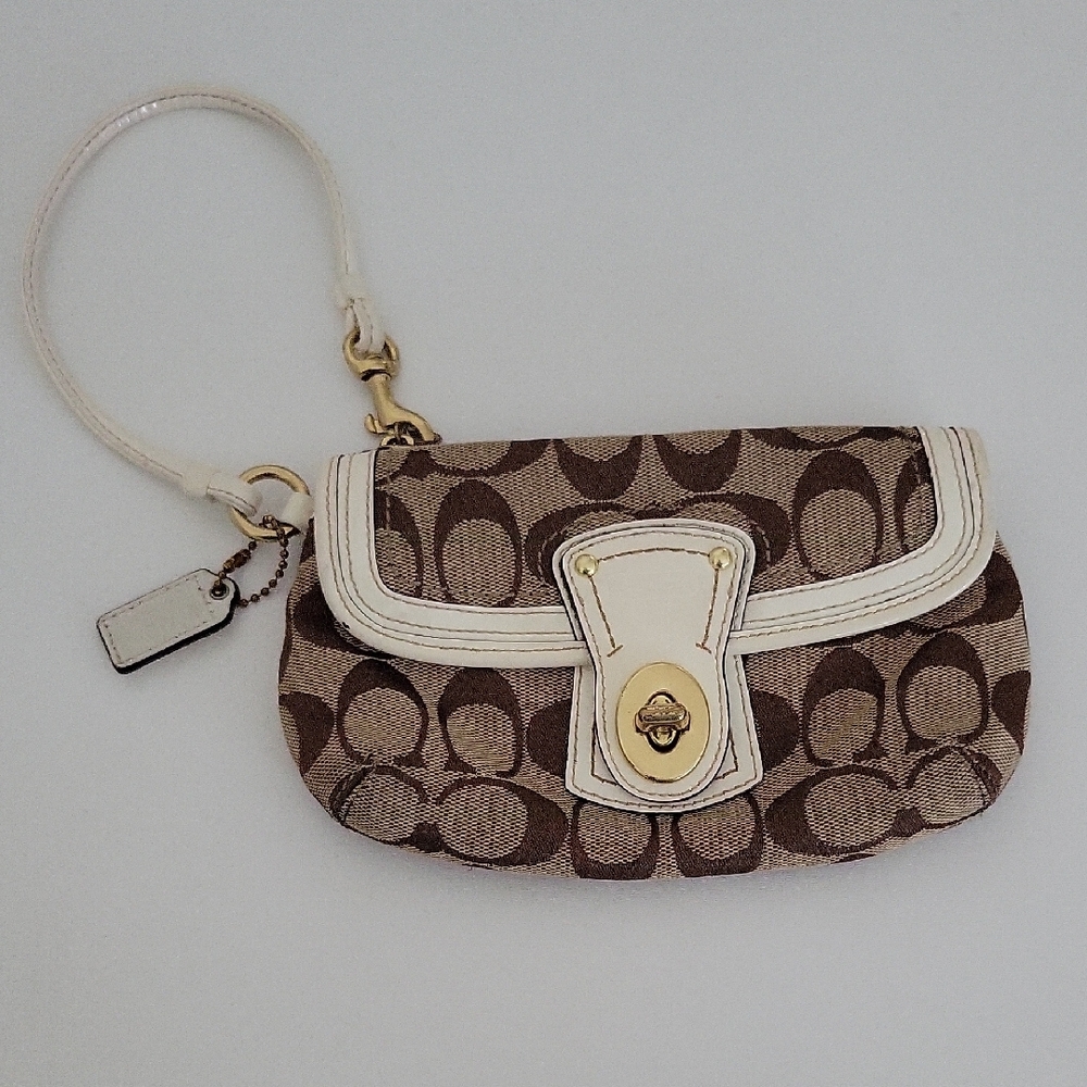 Coach Brown and Cream Wristlet